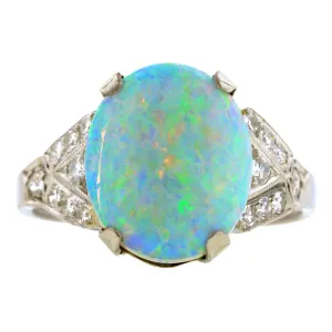 Art Deco Opal & Diamond Ring