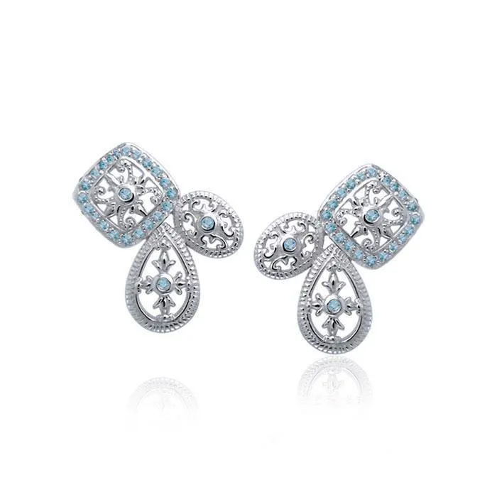 Authenticity at its finest Silver Elegant Post Earrings with Gemstones TER1213