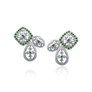 Authenticity at its finest Silver Elegant Post Earrings with Gemstones TER1213