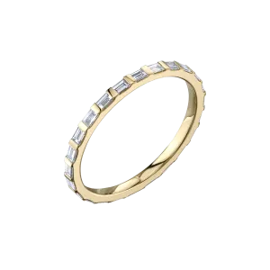 Baguette Axis Ring with White Diamonds