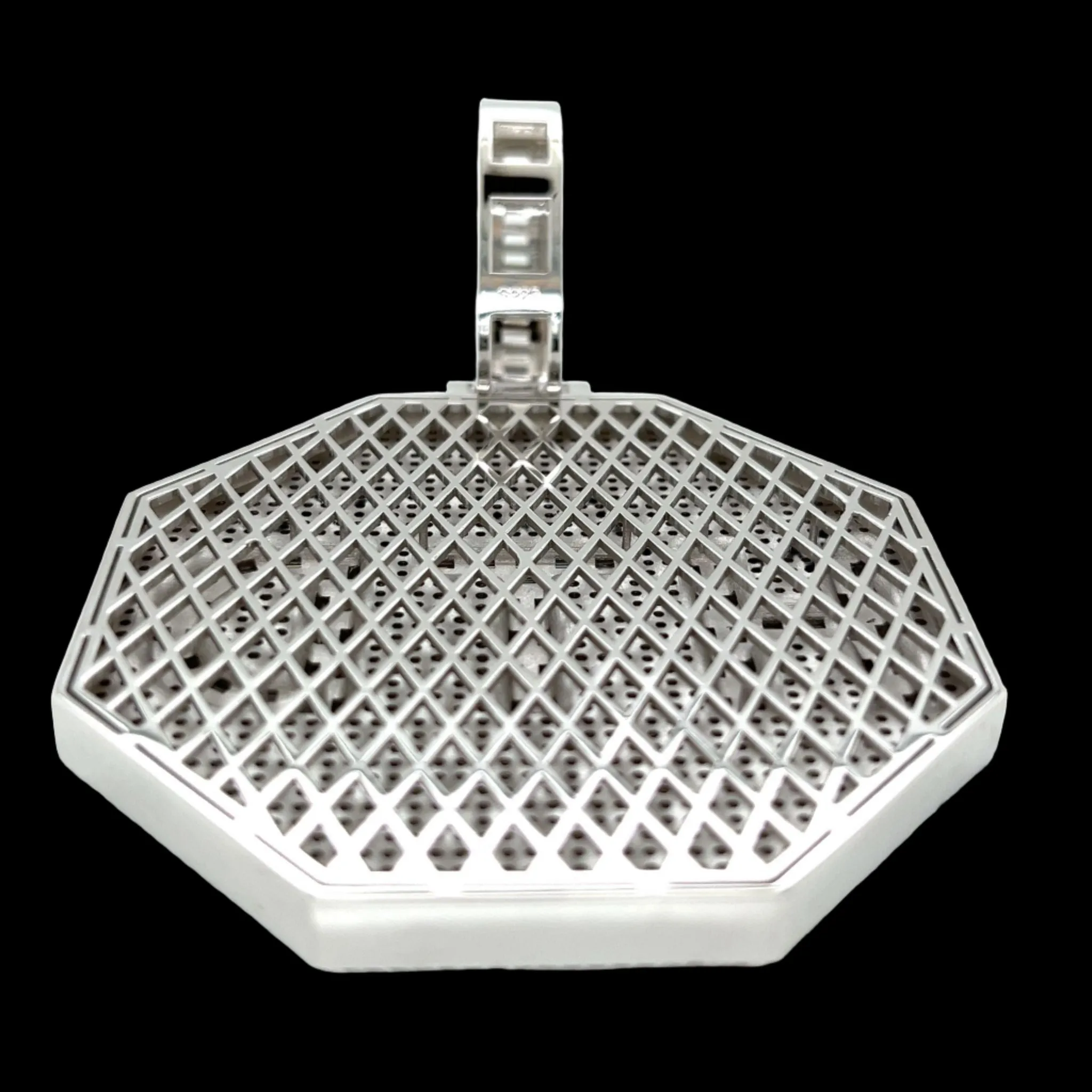 Baguette lab-created Moissanite HTD Octagon Custom Design one-of-a-kind piece Pendant Charm