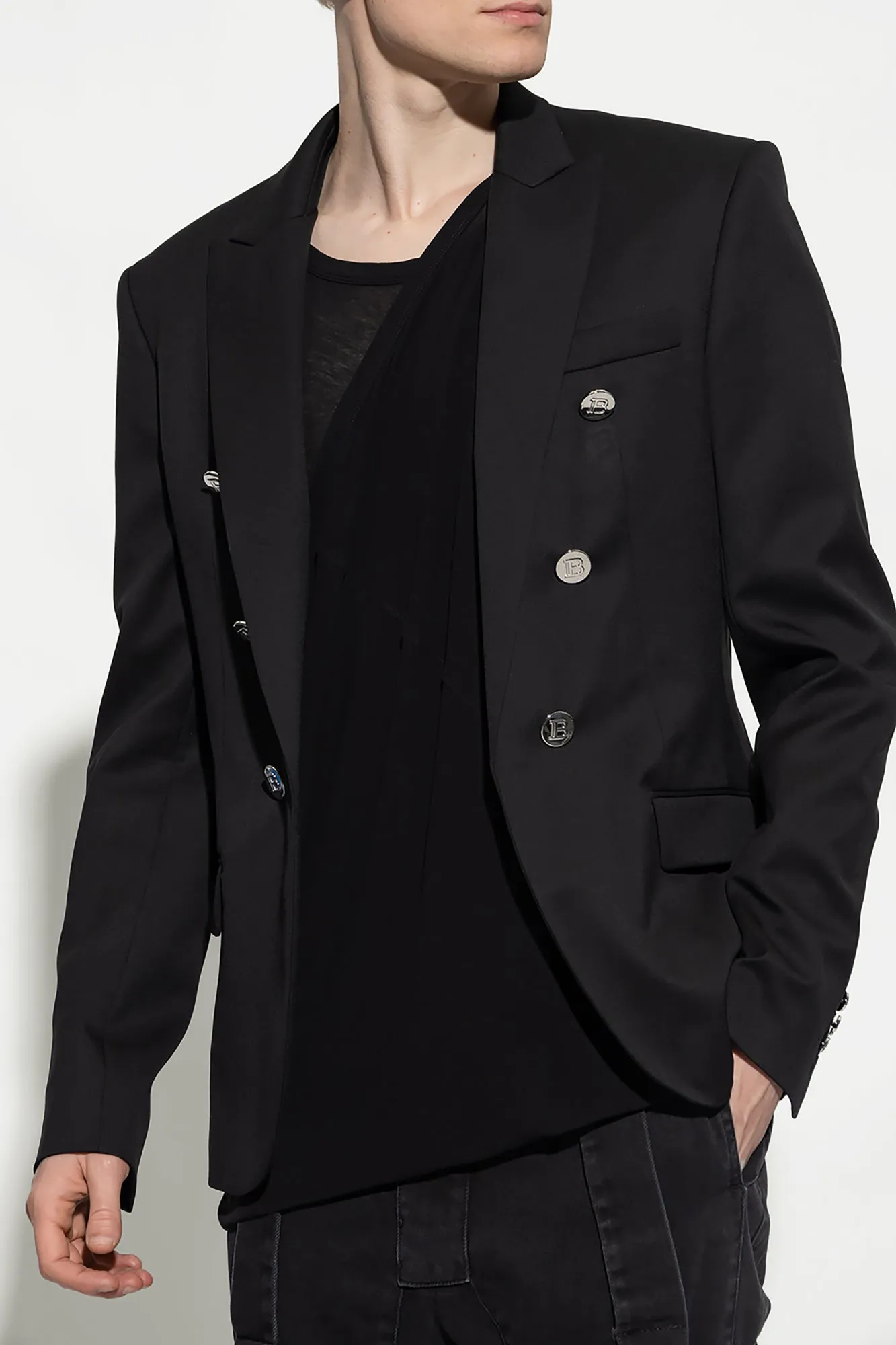 Balmain Blazer with peak lapels in BLACK - 50