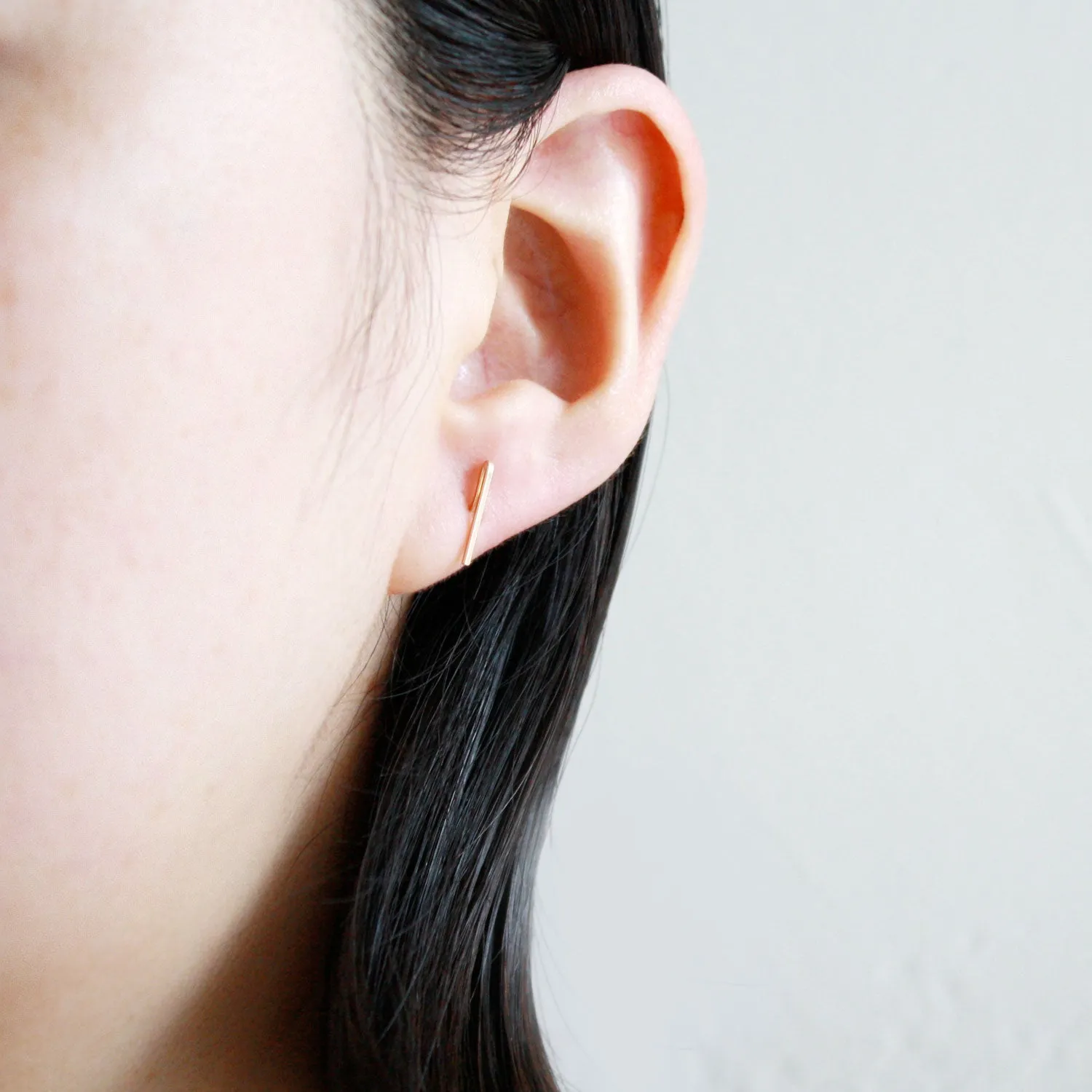 Bar Stud Earrings - Short