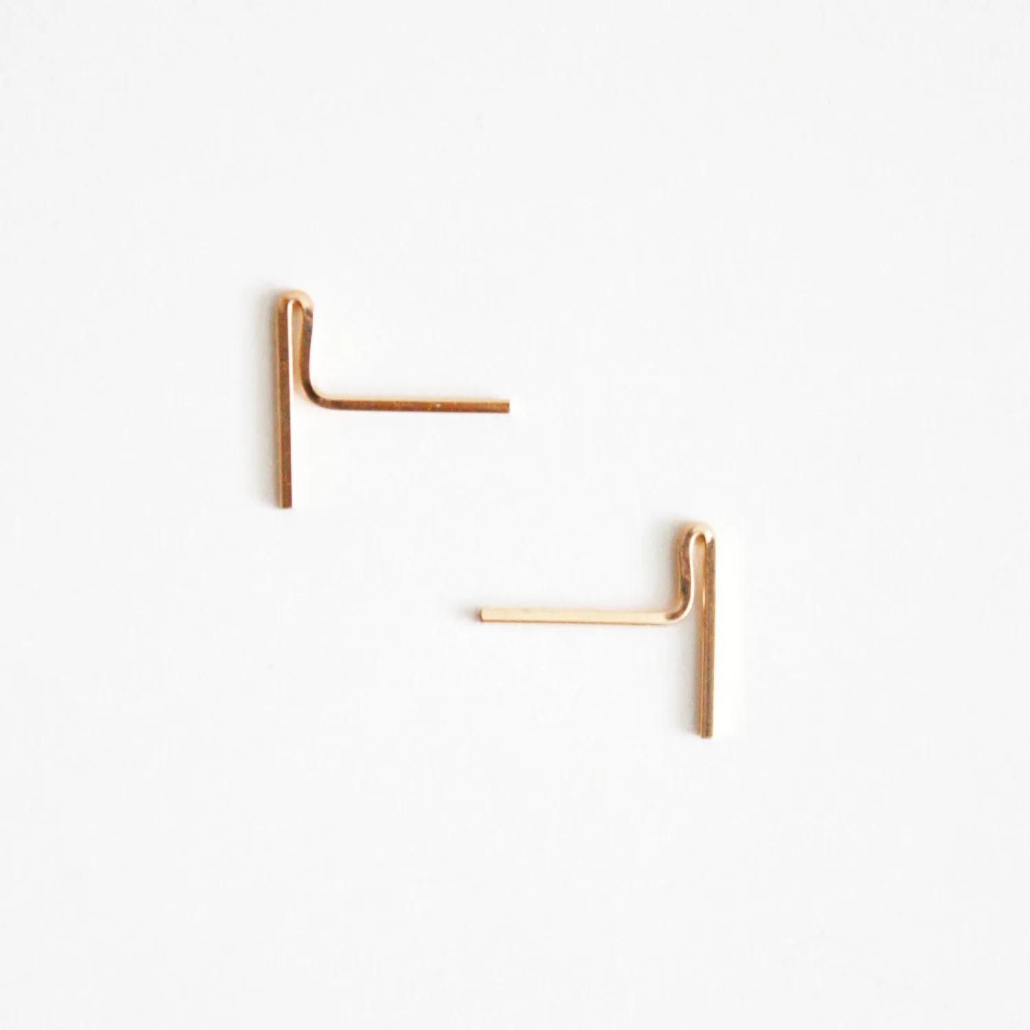 Bar Stud Earrings - Short