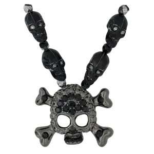 b.b. Simon Skull N Crossbones Nightmare Necklace – Black/Jet