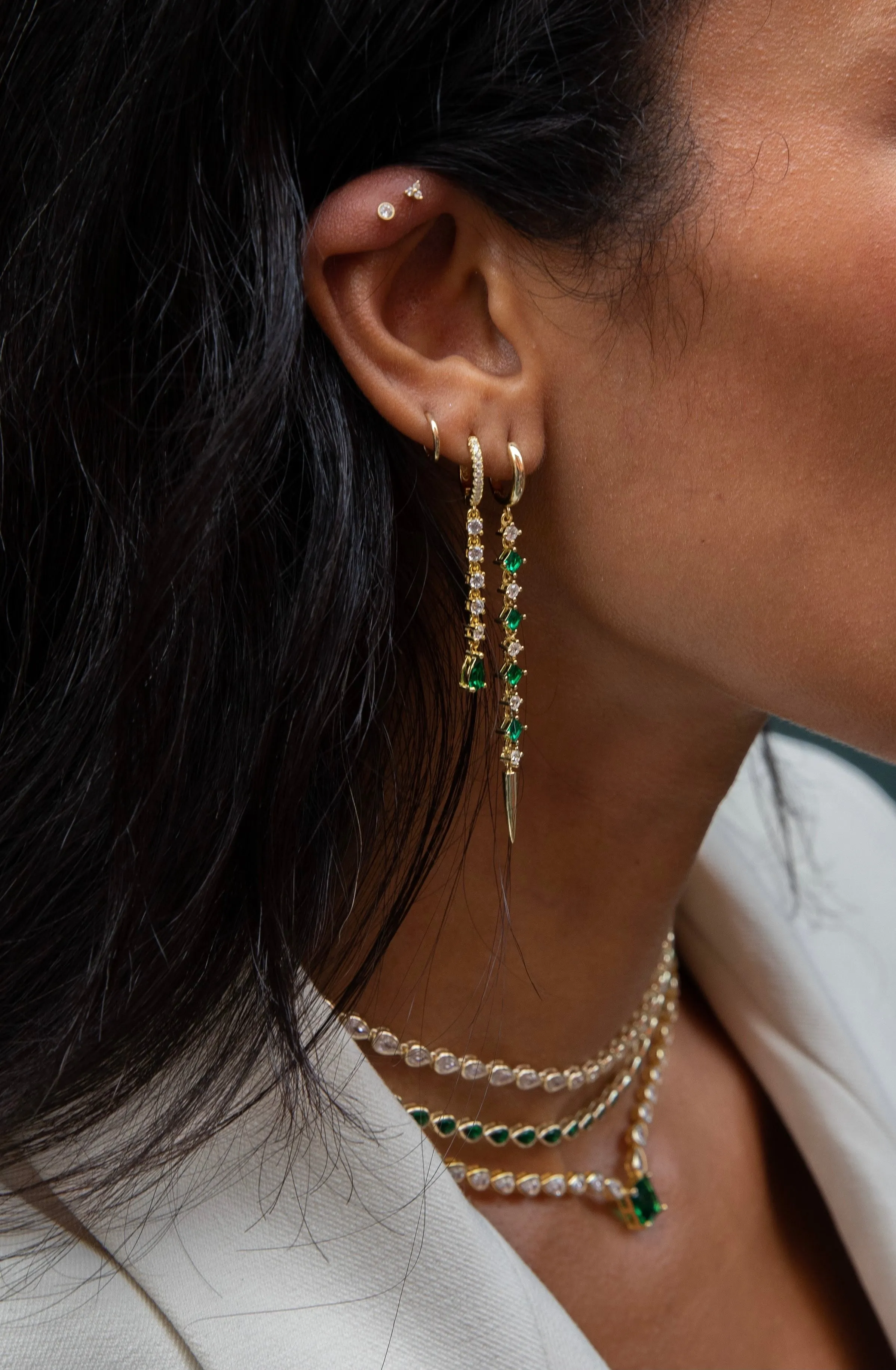 Bezel Stud Earring