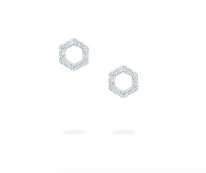 Birks Iconic 18K White Gold Diamond Bee Chic Stud Earrings
