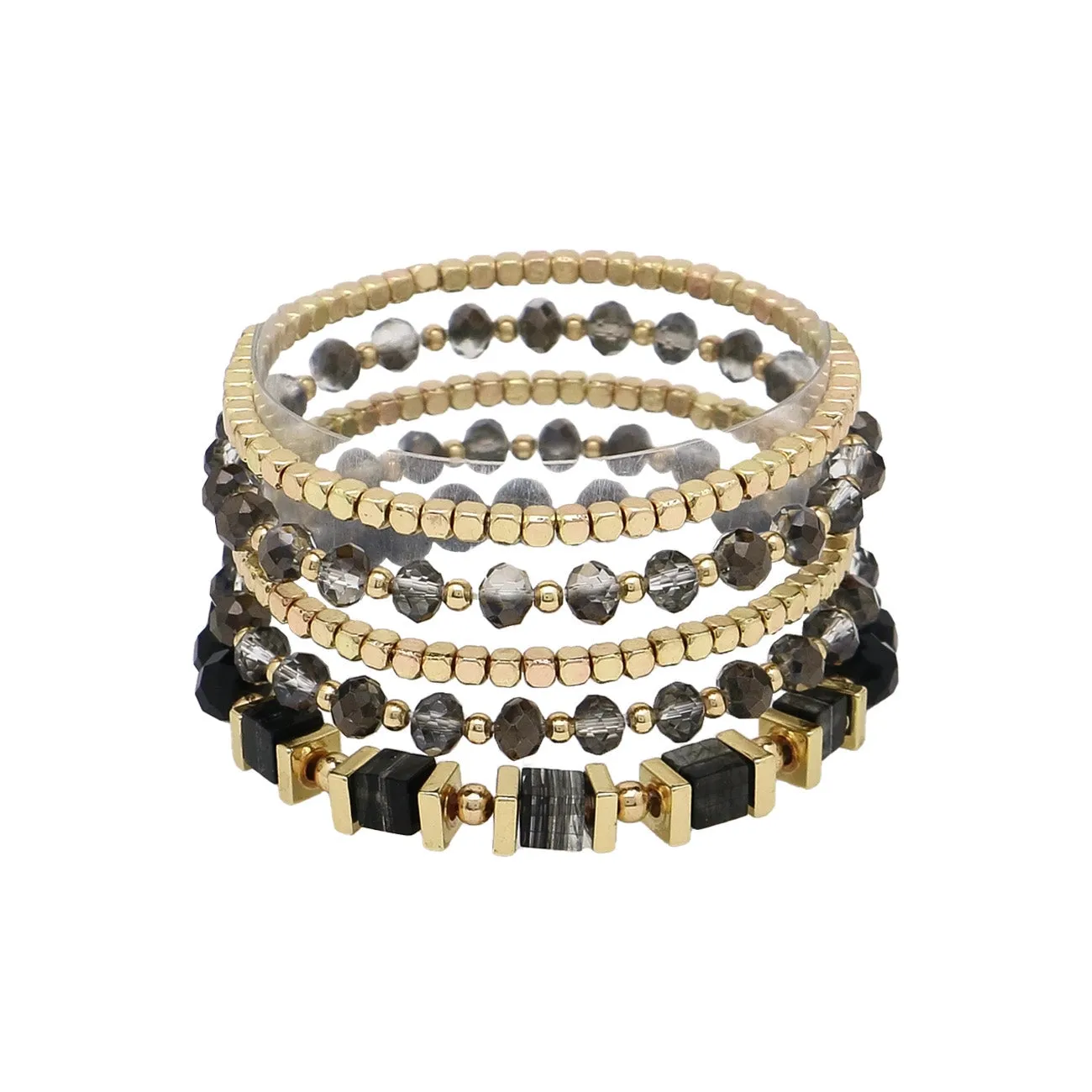 Black and Gold Bracelet Set