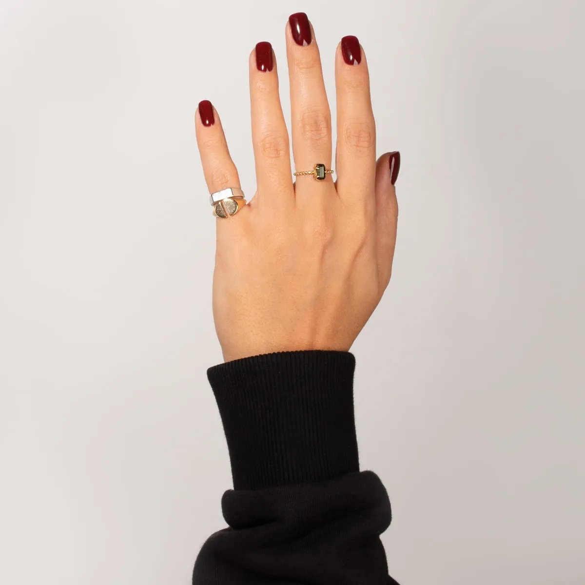 Black Baguette Gem Ring