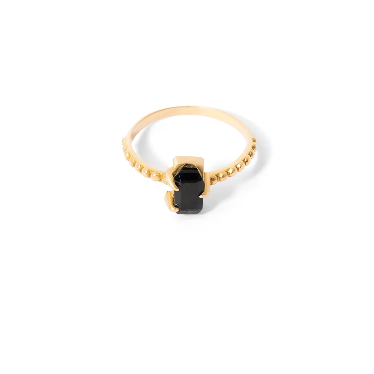 Black Baguette Gem Ring