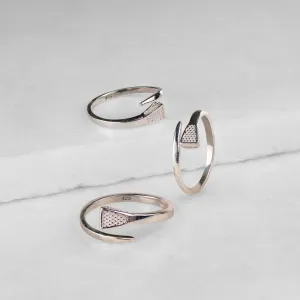 Blacksmith - Stylized Horseshoe Nail Wrap Around Design and Sterling Silver Ring