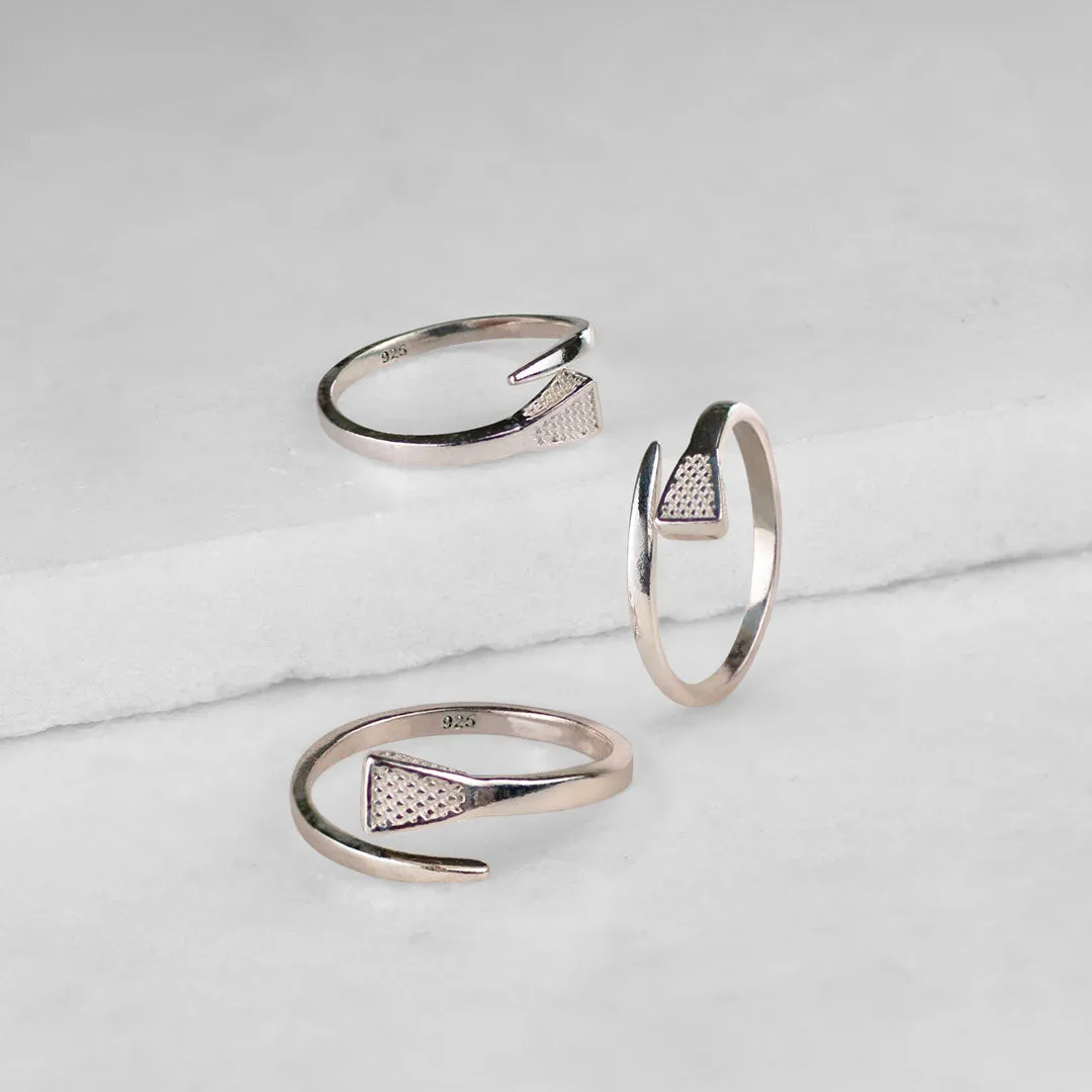 Blacksmith - Stylized Horseshoe Nail Wrap Around Design and Sterling Silver Ring