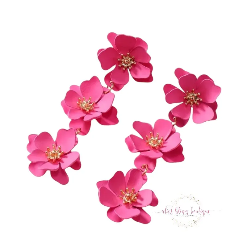 Blossom Cascade - Pink Earrings