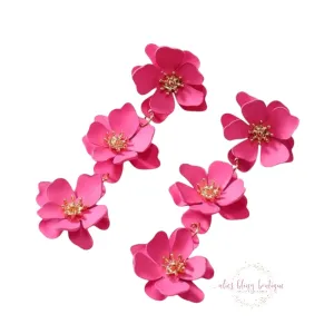 Blossom Cascade - Pink Earrings