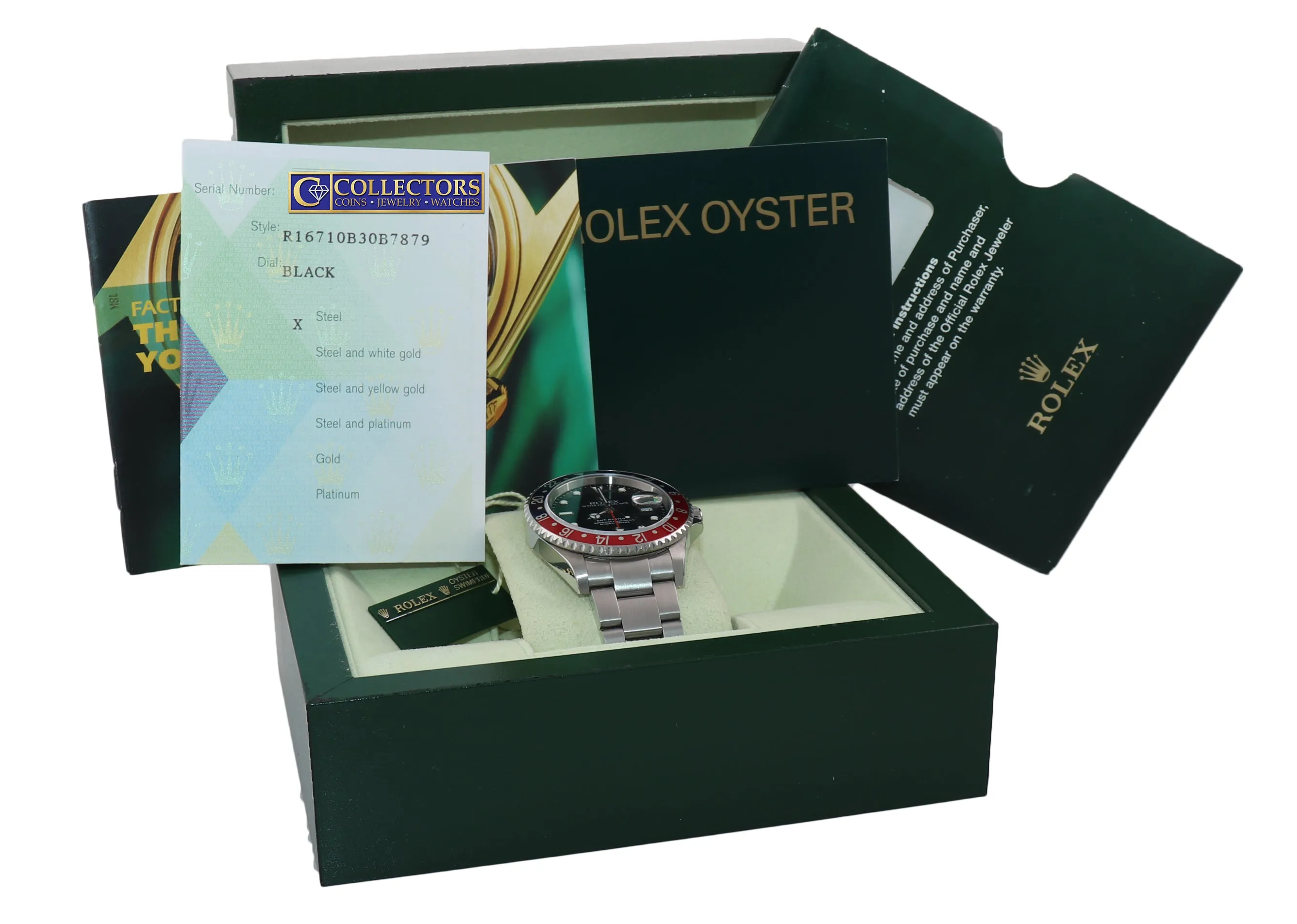 BLRO PAPERS Rolex GMT-Master 2 Pepsi Red Blue SEL Steel 16710 40mm Watch