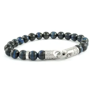 Blue Beaded Clasp Bracelet 8mm