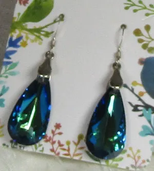 Blue Crystal Teardrop Earring