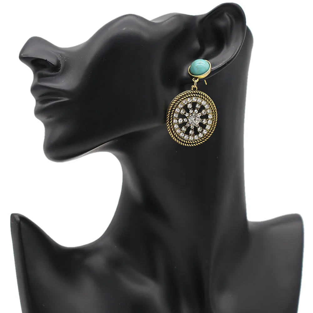 Blue Gold CZ Post Earrings