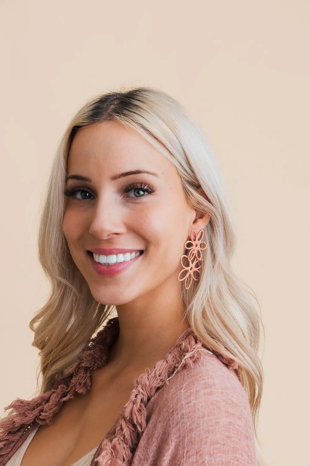 Boho Bloom Raffia Drop Earrings
