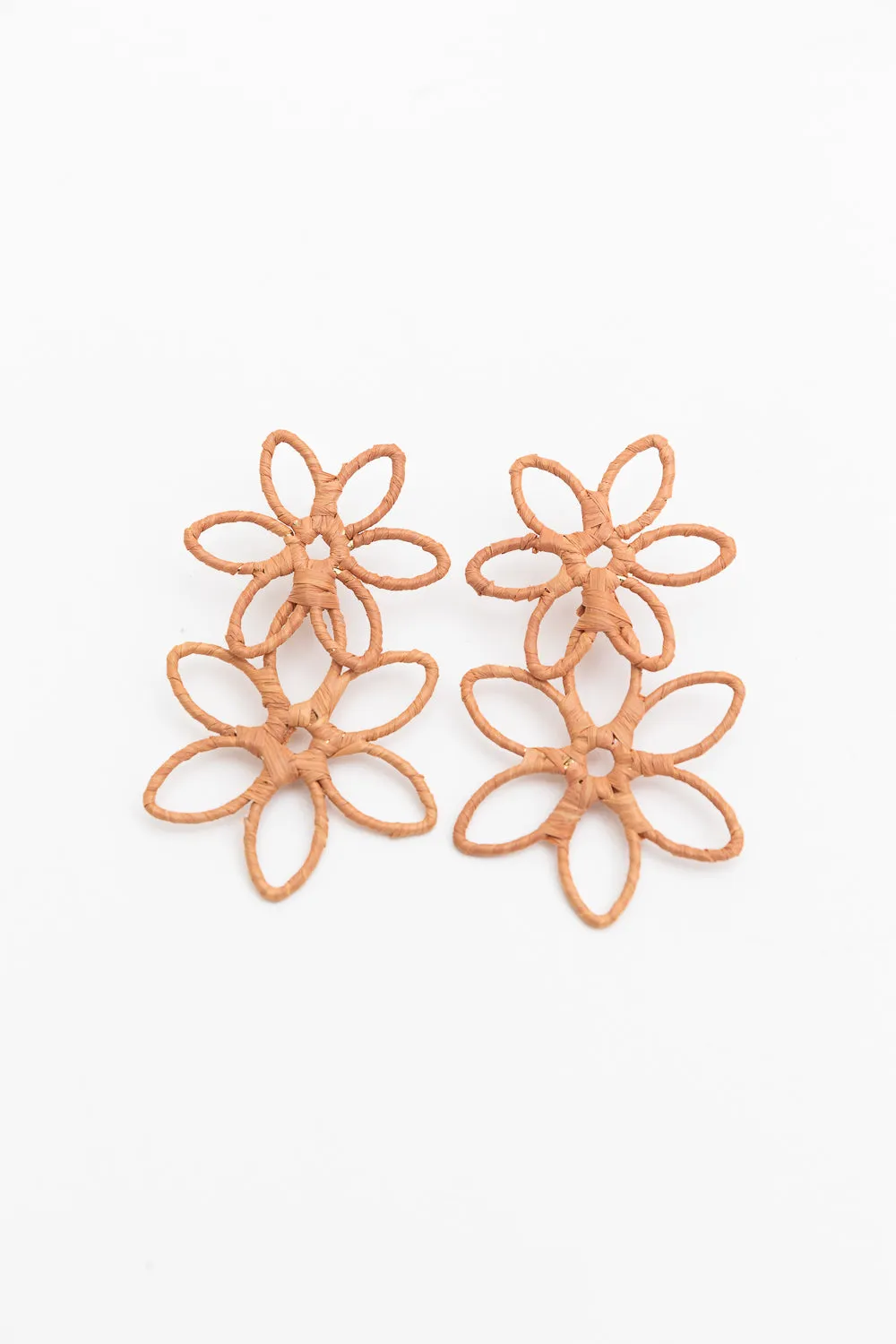 Boho Bloom Raffia Drop Earrings