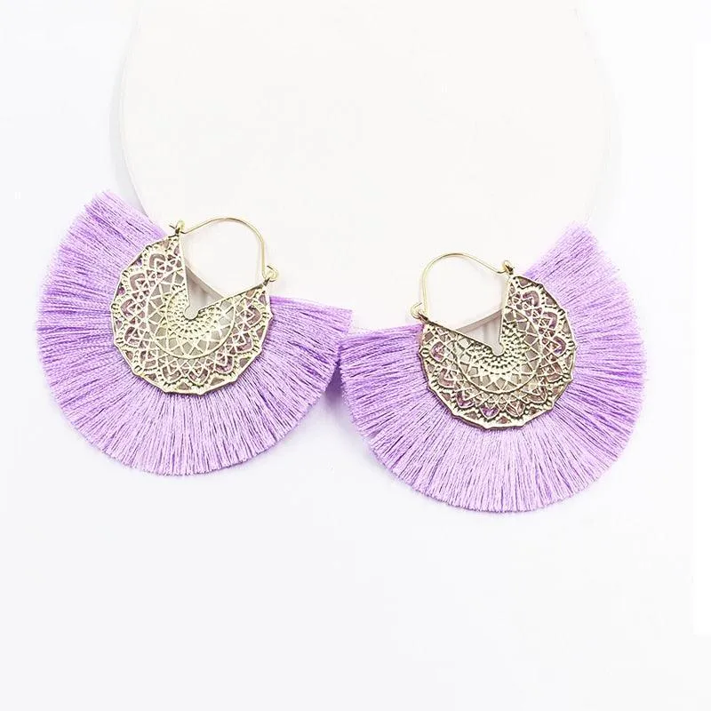 Boho Chic Fan Shaped Earrings