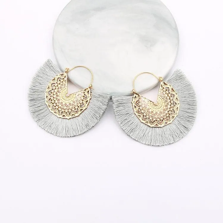 Boho Chic Fan Shaped Earrings