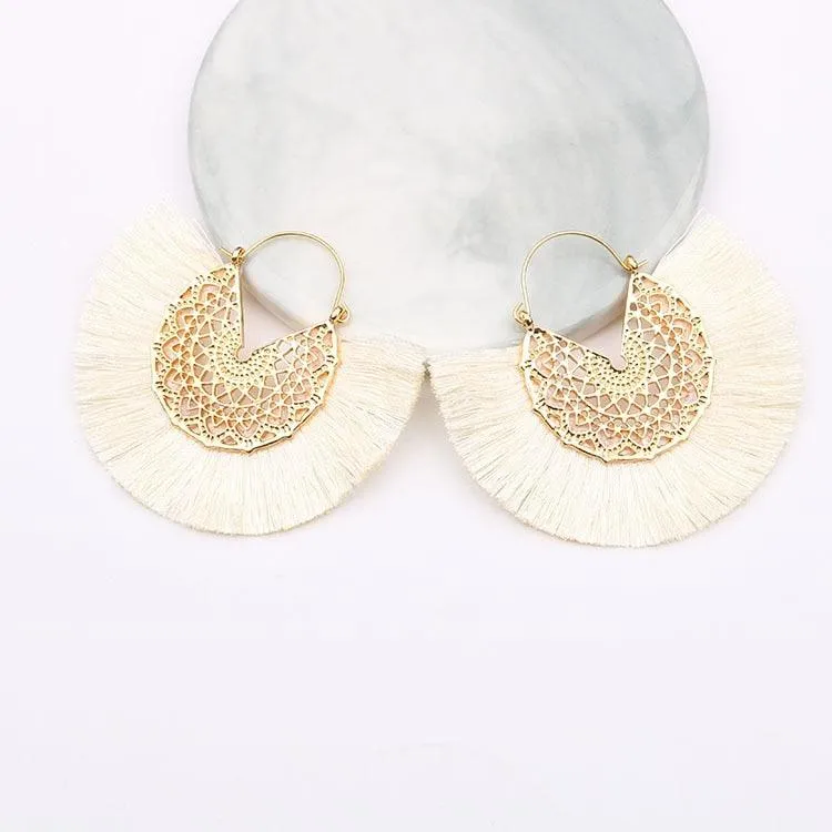Boho Chic Fan Shaped Earrings