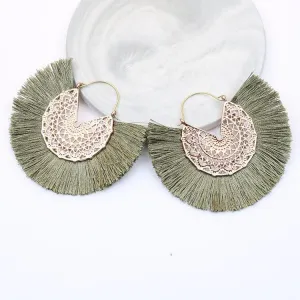 Boho Chic Fan Shaped Earrings