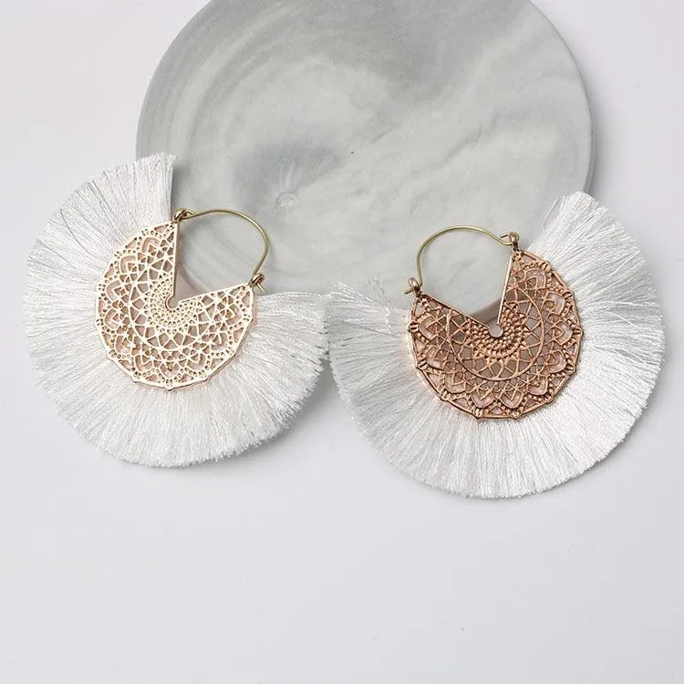 Boho Chic Fan Shaped Earrings