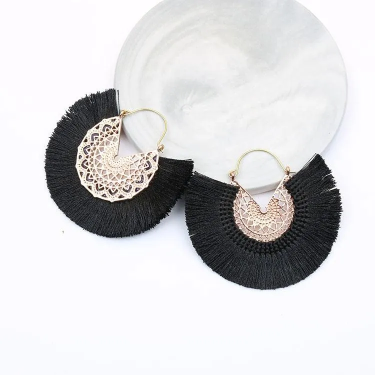 Boho Chic Fan Shaped Earrings