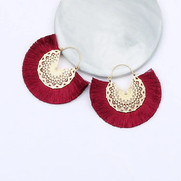 Boho Chic Fan Shaped Earrings