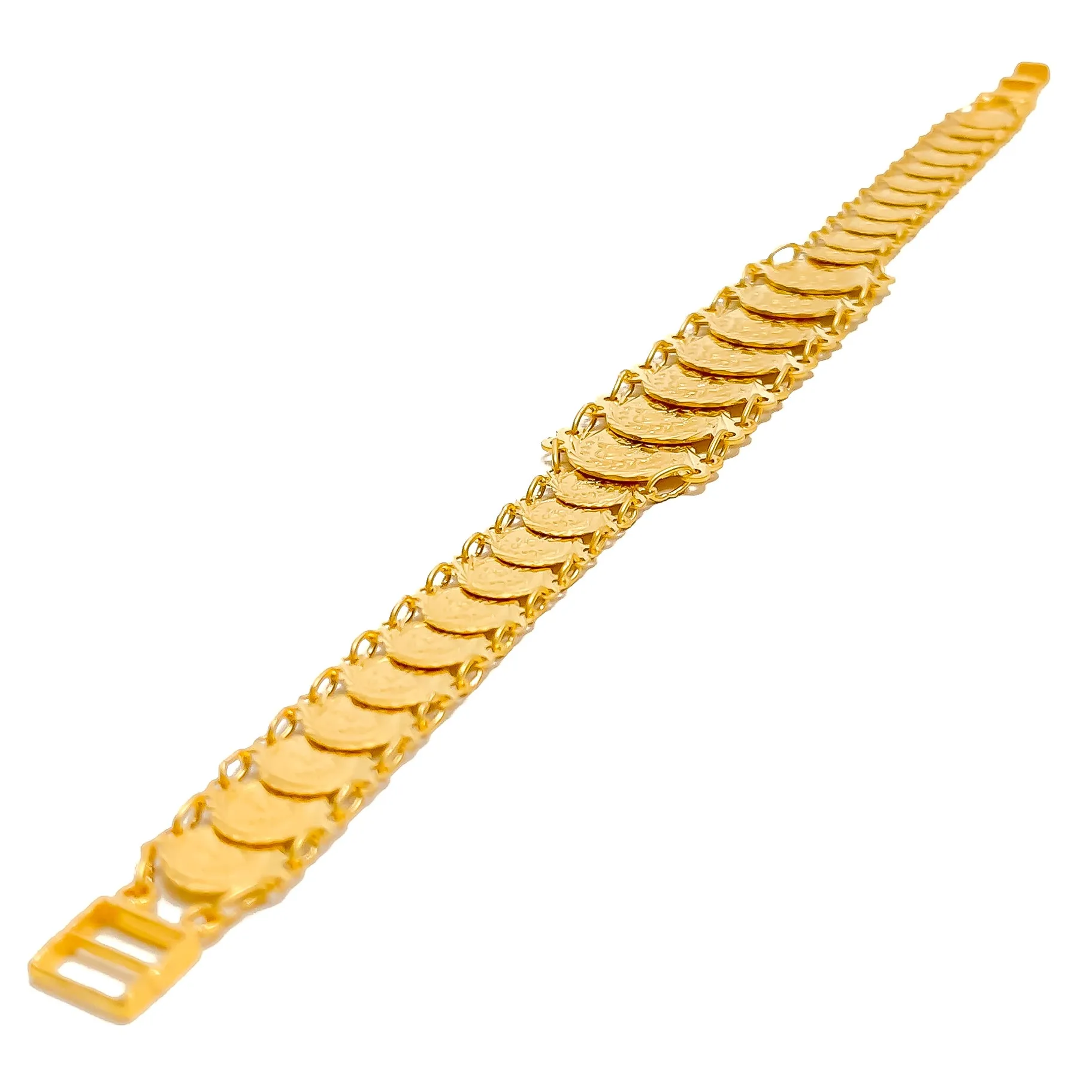 Bold Gorgeous 21k Gold Coin Bracelet