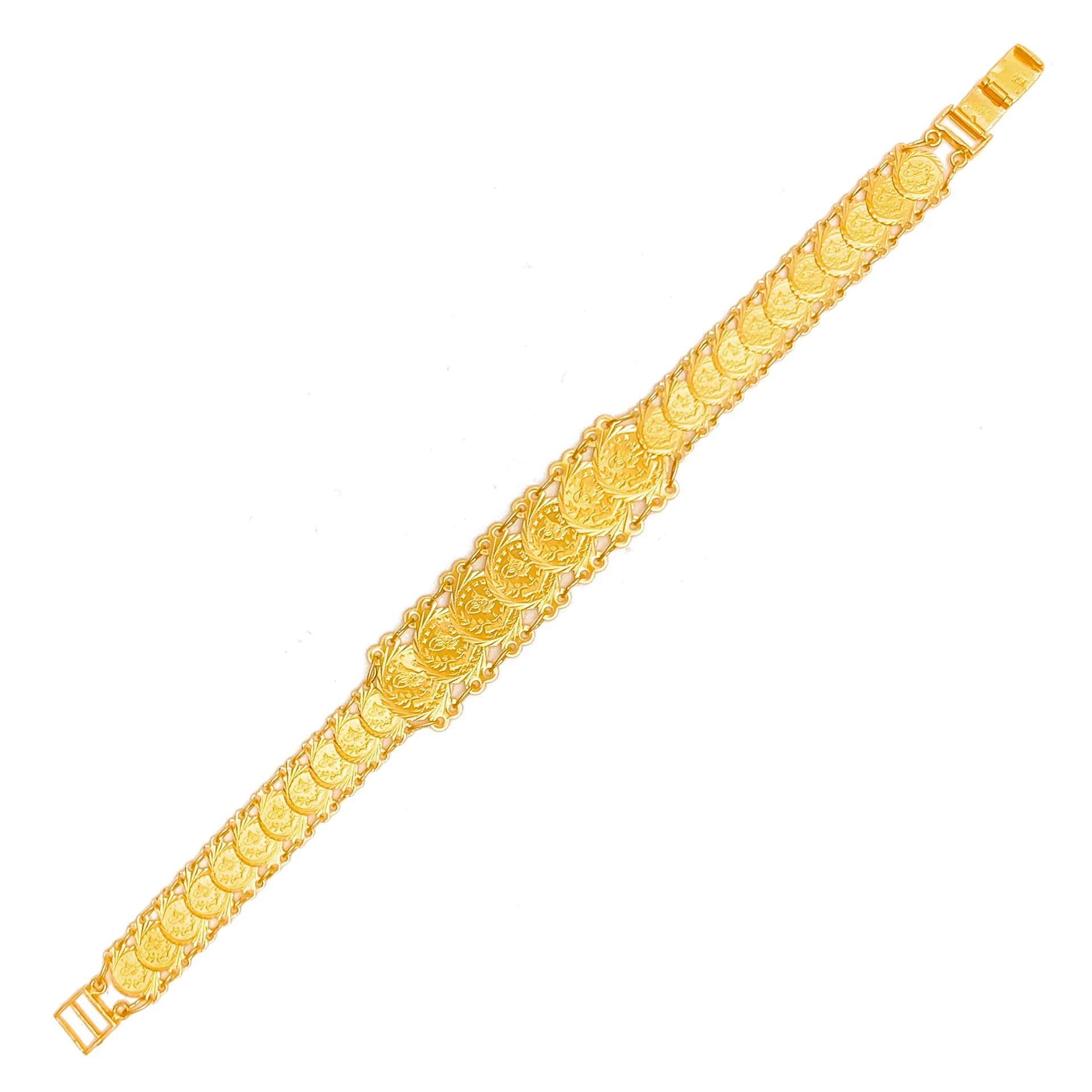 Bold Gorgeous 21k Gold Coin Bracelet