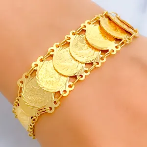 Bold Gorgeous 21k Gold Coin Bracelet