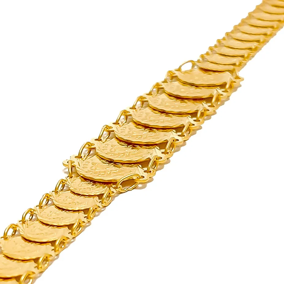 Bold Gorgeous 21k Gold Coin Bracelet