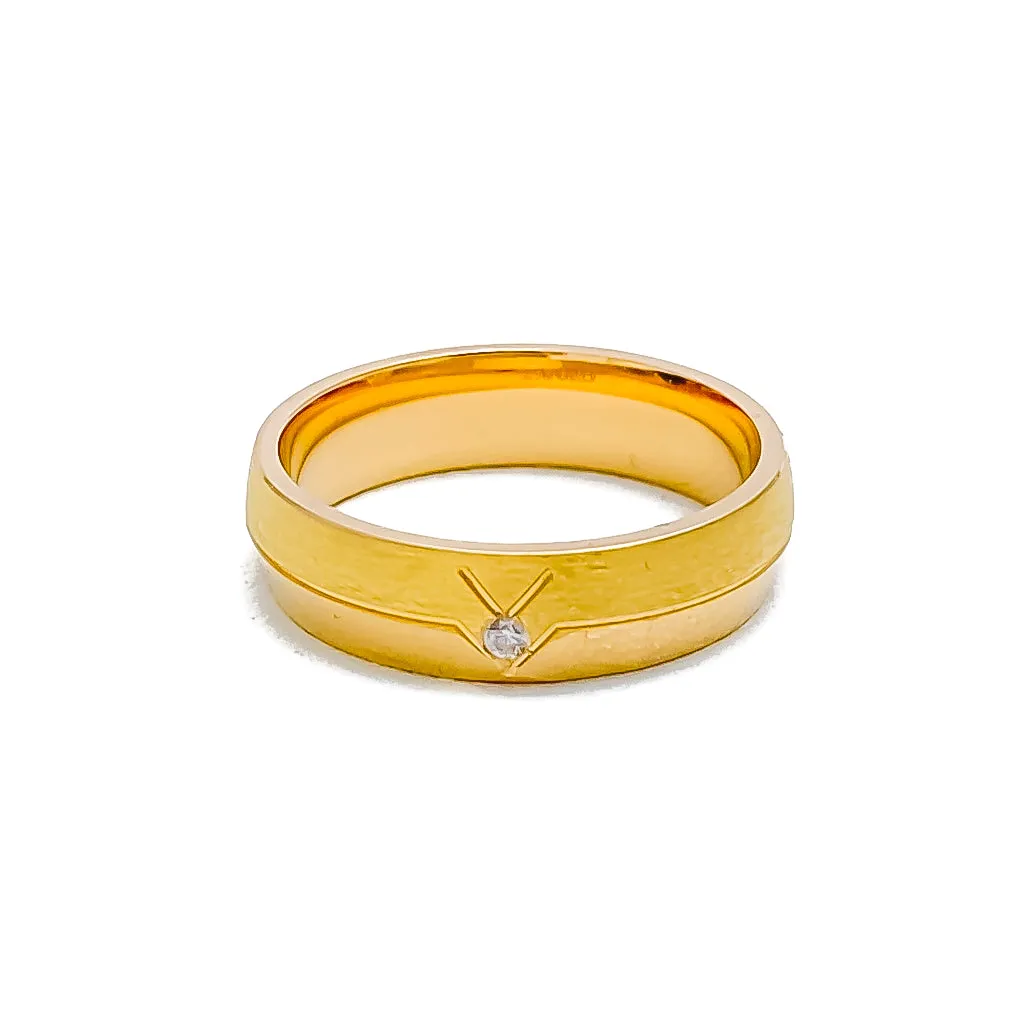 Bold Poised 21k Gold CZ Band