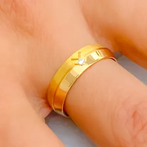Bold Poised 21k Gold CZ Band