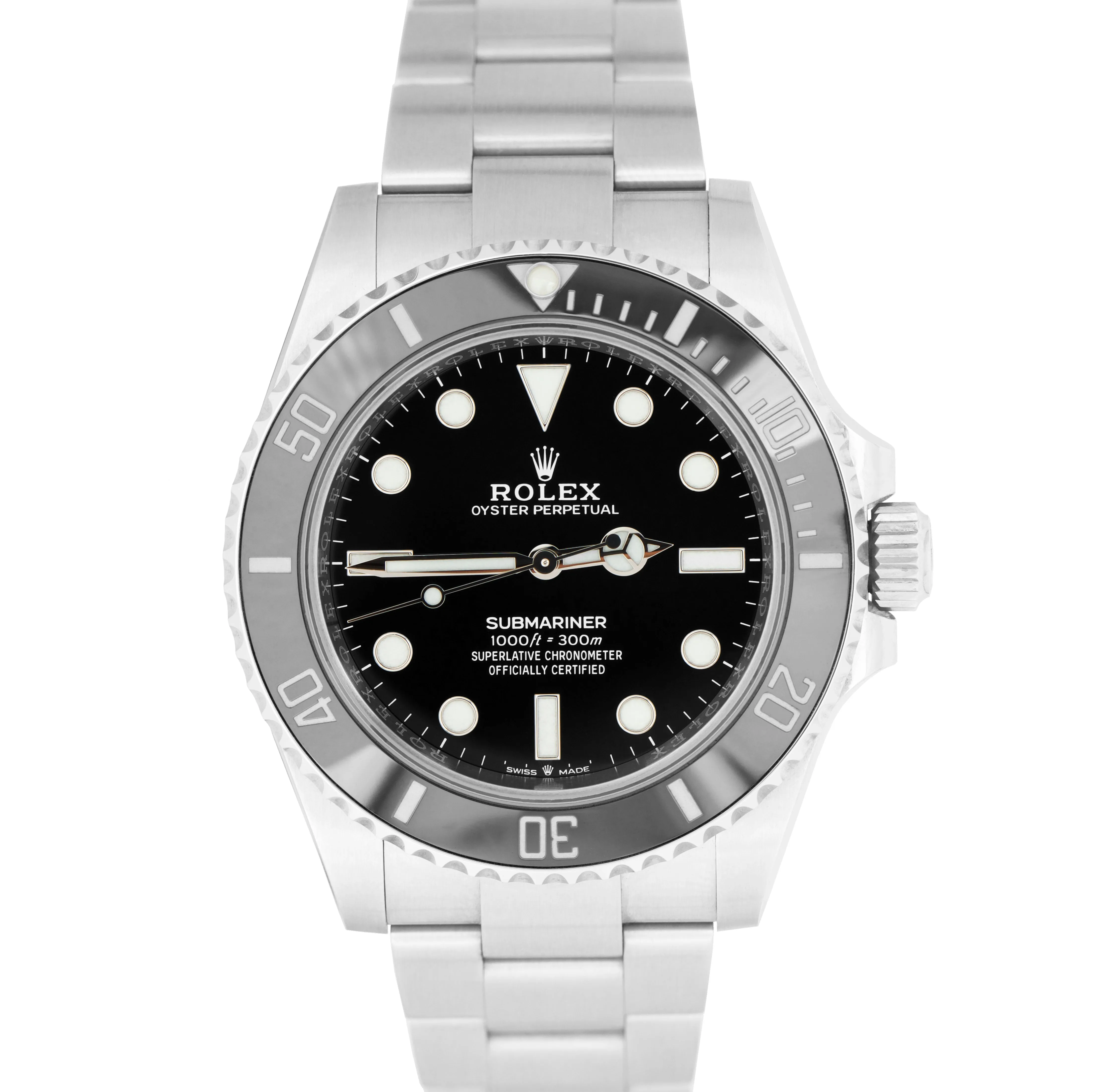 BRAND NEW OPEN CARD Rolex Submariner 41mm No-Date Black Ceramic Watch 124060 LN