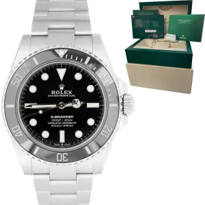 BRAND NEW OPEN CARD Rolex Submariner 41mm No-Date Black Ceramic Watch 124060 LN