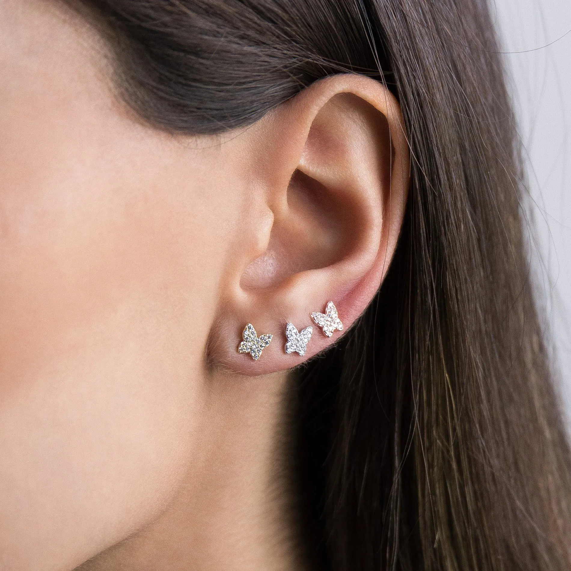Butterfly Trio Stud Earring
