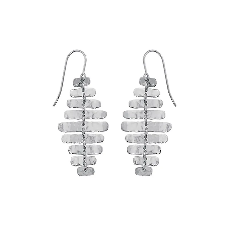 CARLA STERLING SILVER SHIMMERING OVAL DROP EARRINGS