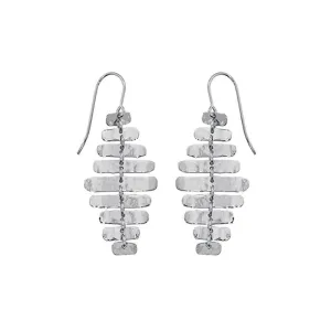 CARLA STERLING SILVER SHIMMERING OVAL DROP EARRINGS