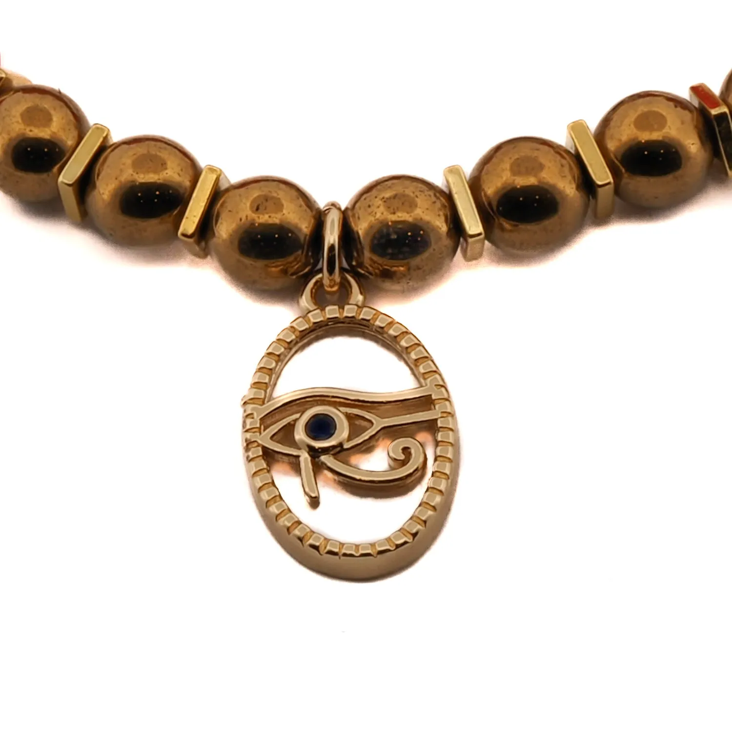 Carnelian Stone Beaded Ra & Elephant Charm Bracelet Set