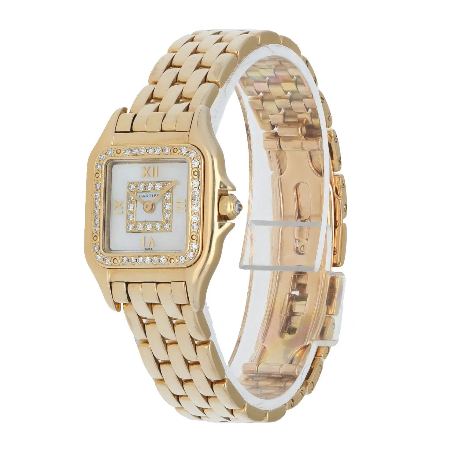 Cartier Panthere 18K Yellow Gold & Diamond dial Ladies Watch