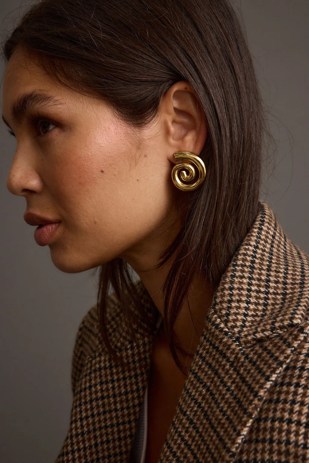 Celine Gold Spiral Earrings