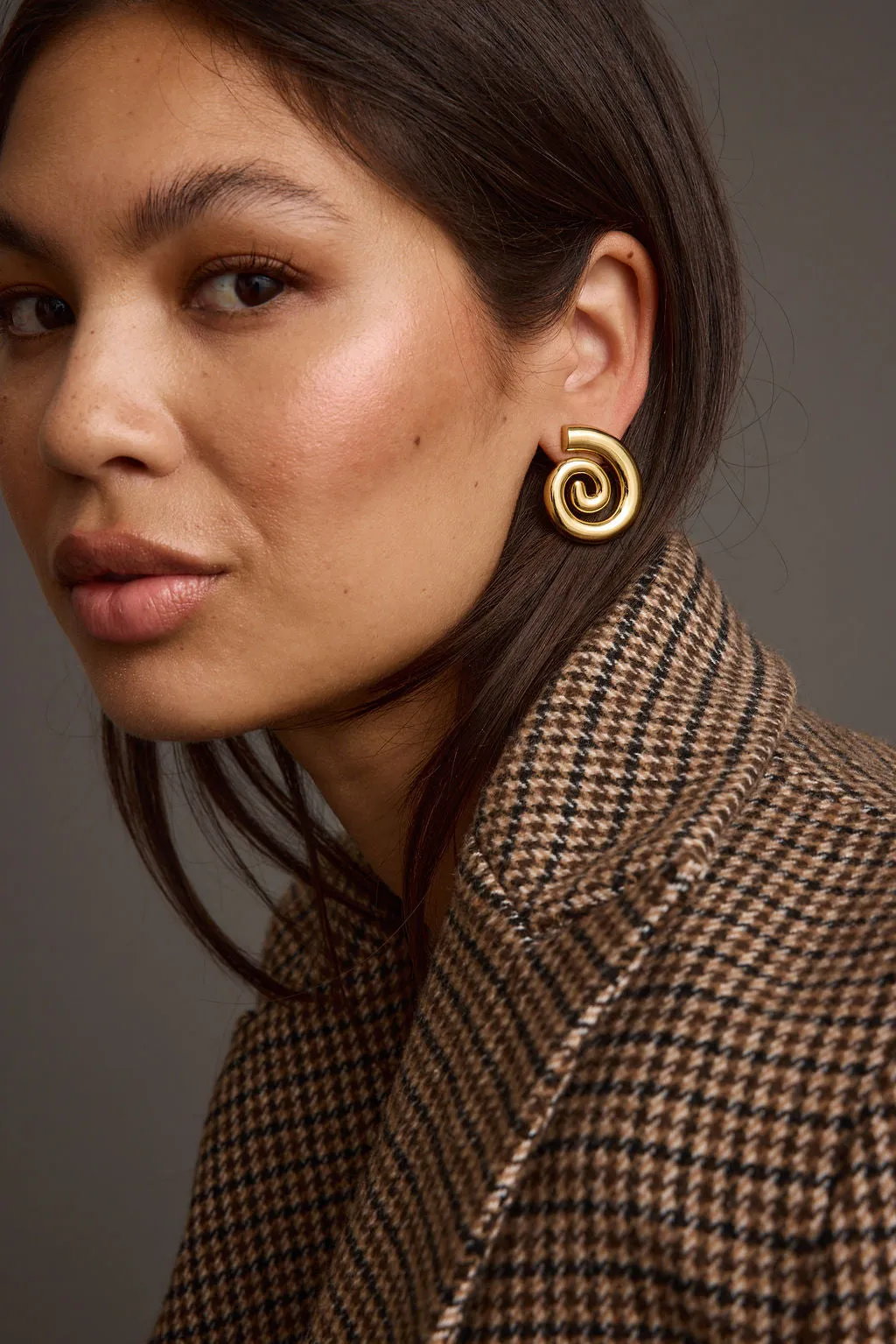 Celine Gold Spiral Earrings