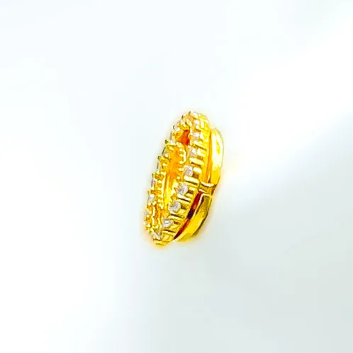 Charming Chic 21k Gold CZ Earrings