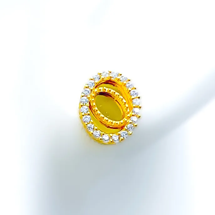 Charming Chic 21k Gold CZ Earrings