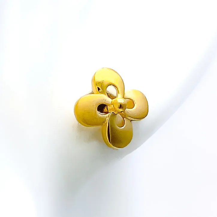 Chic Flower 22k Gold Top Earrings
