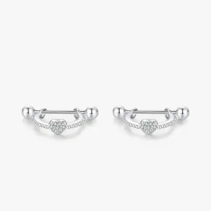 Chic Heart Bead Hoop Earrings